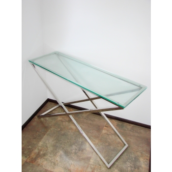 Konsola do przedpokoju chrom szkło design 90s